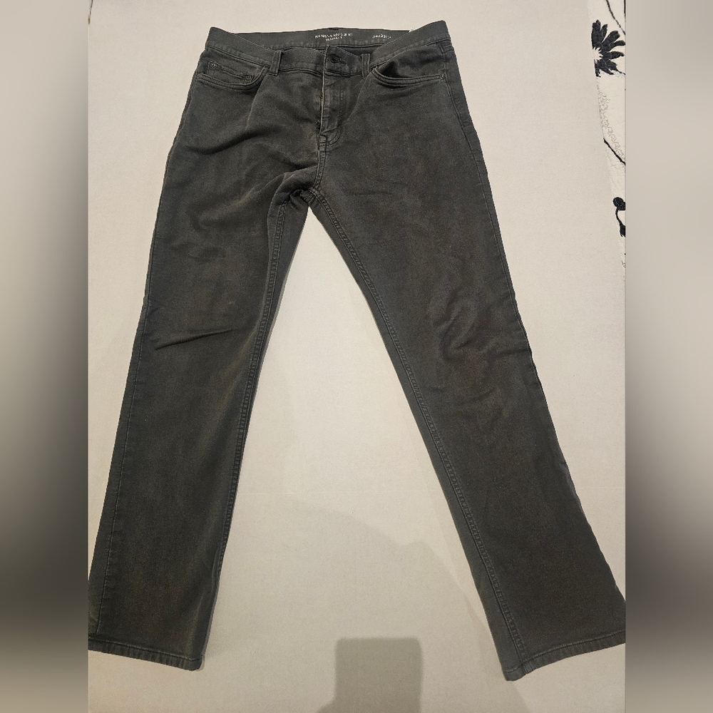 Banana Republic Slim Fit Traveler Pants 34x32 Olive Green